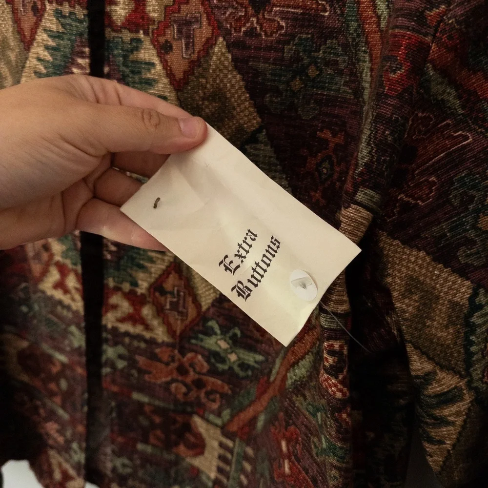 NWT VTG Coldwater Creek Tapestry Jacket Petite L Southwestern Boho Earthy Artsy - Picture 3 of 8